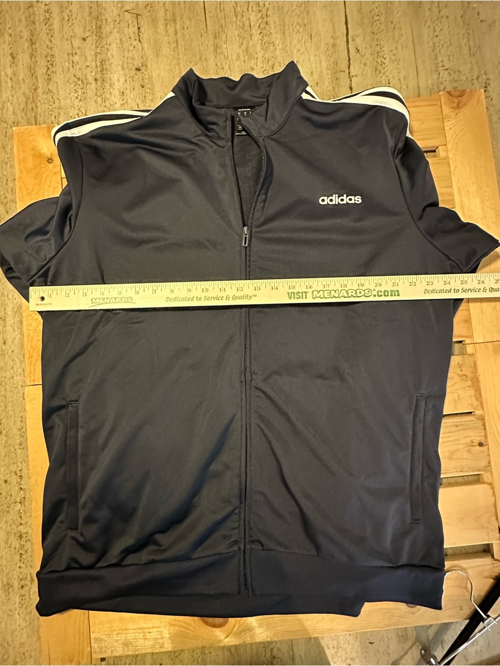 adidas Women's Essentials 3-Stripe Track Jacket navy size 2XL - Picture 2 of 5